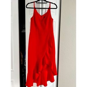 Red Aqua Wedding Guest Dress
